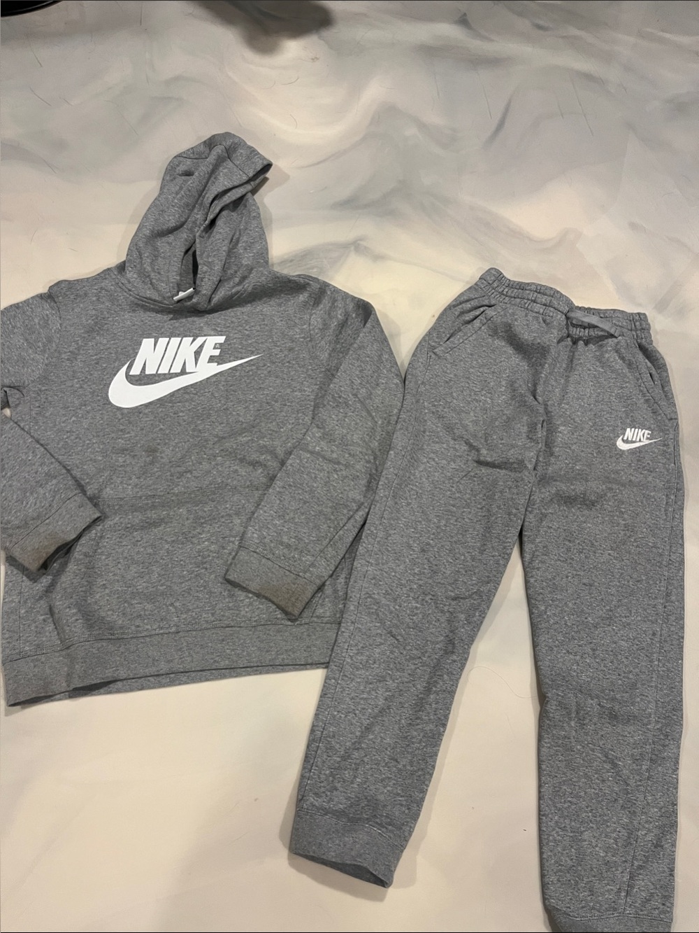 Nike Kids Gray Logo Joggers - Heather Gray Sweatpants